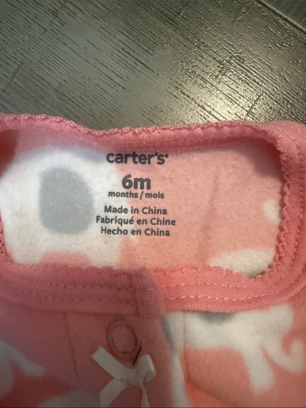 Carter's Plush Footed One-Piece Sleepers - Pink, Gray, White, Coral
